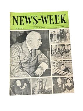 Newsweek 1933 Rockefeller Center, J.P. Morgan Hoover Dam, International politics